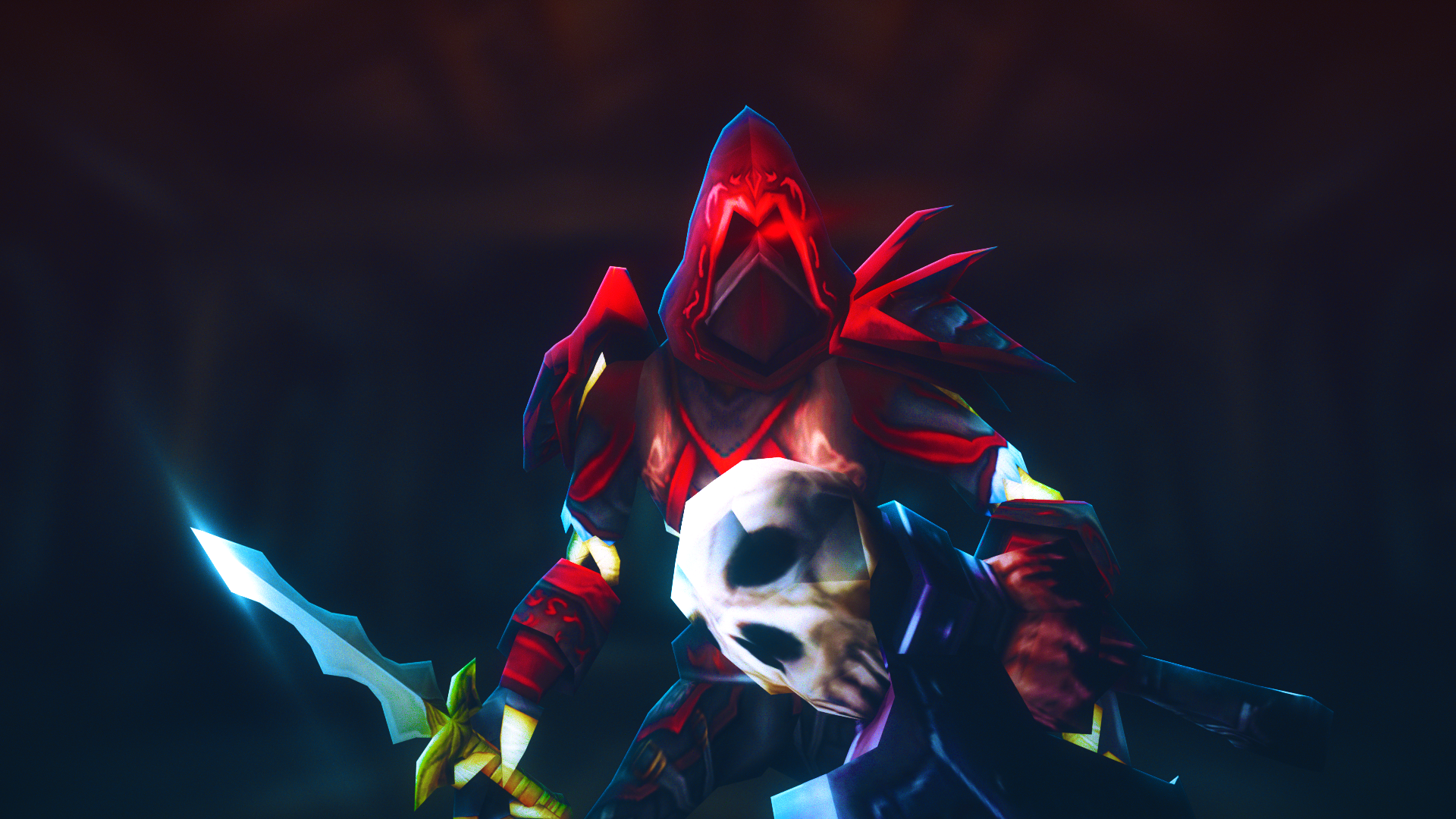 A Bloodfang rogue posed in cinematic lighting