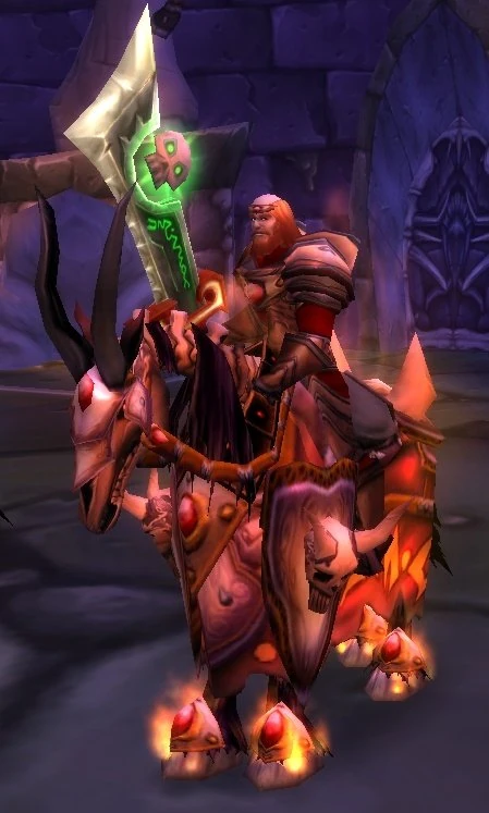 Mograine carrying an iconic runeblade