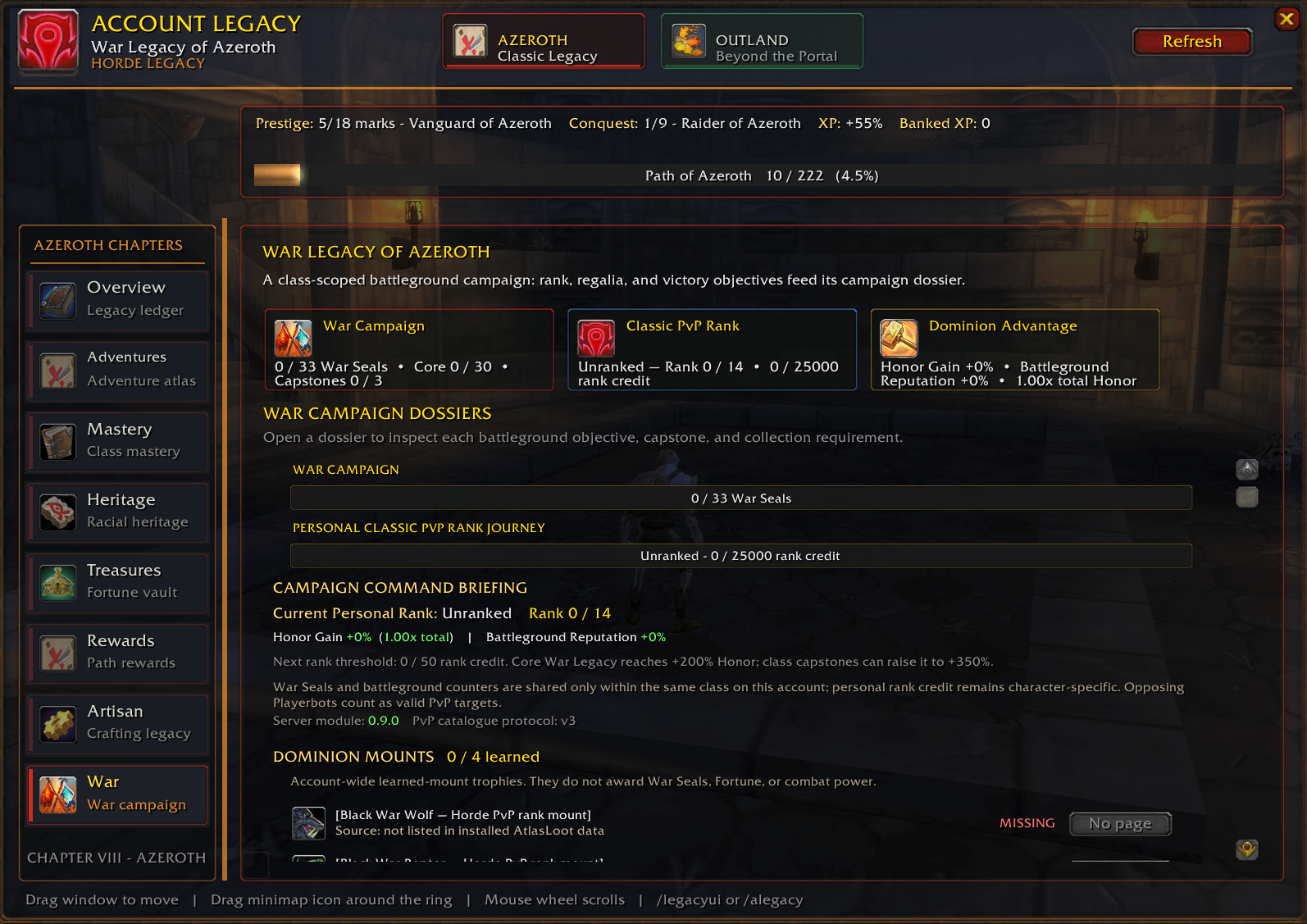 Horde War Legacy campaign page