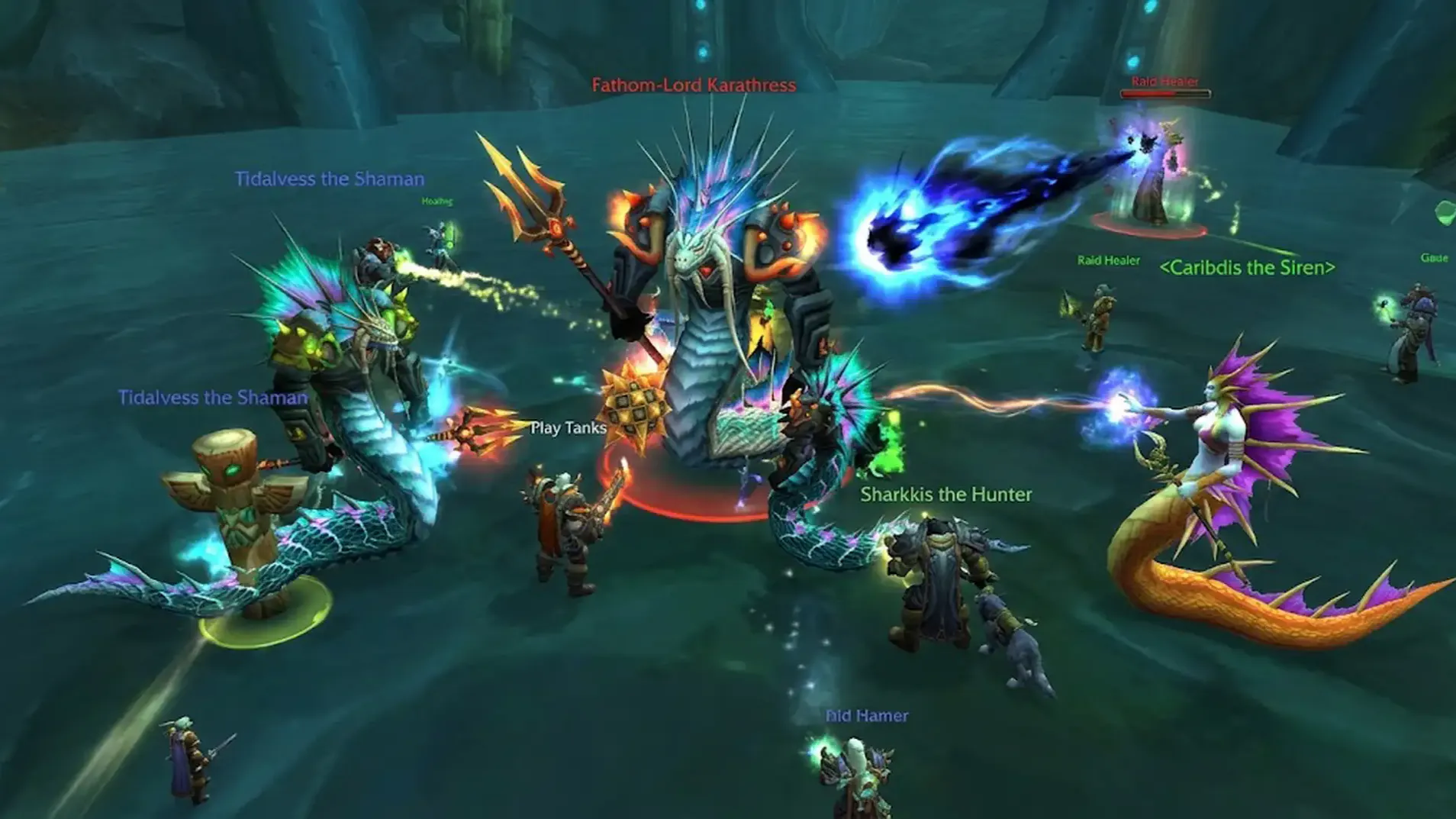 Raid group fighting Fathom-Lord Karathress