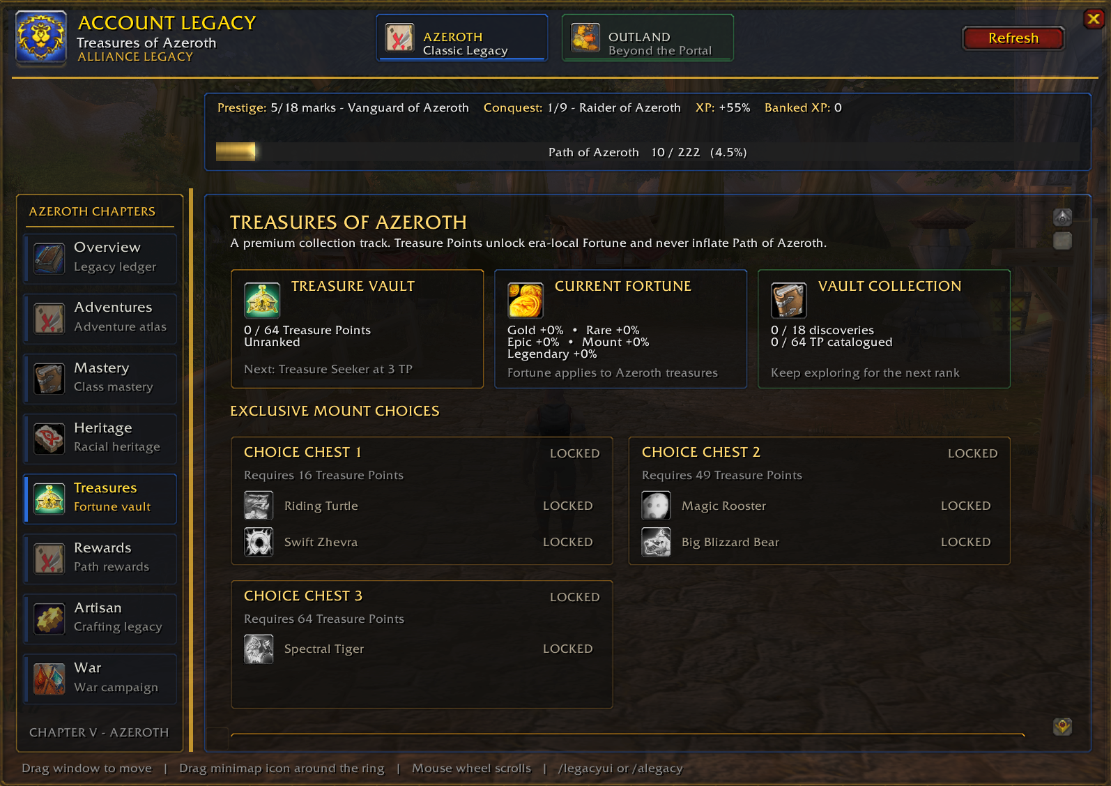 Treasures of Azeroth and Fortune journal page