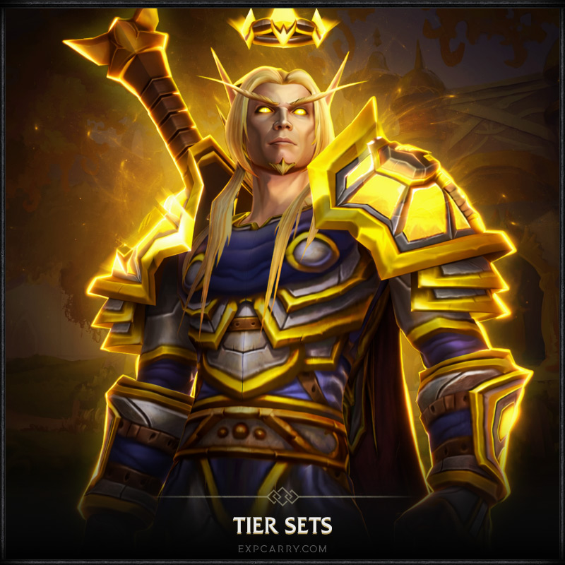 A lineup of Burning Crusade tier armor sets